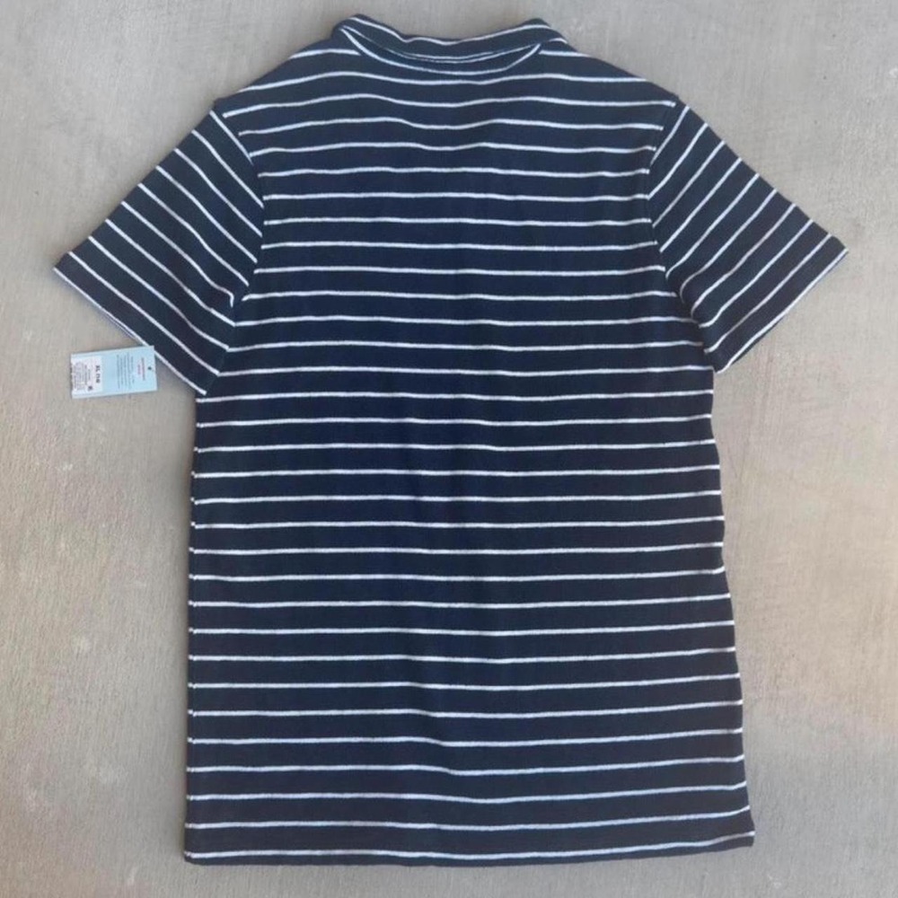 Navy and white striped polo shirt - Picture 3 of 3
